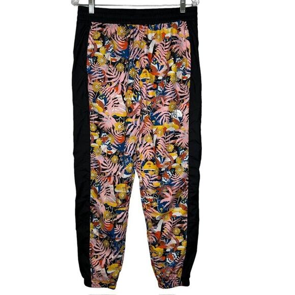 North Face Black Tropical Print Hydrenaline Athletic Pants Size M Women's - Picture 1 of 14